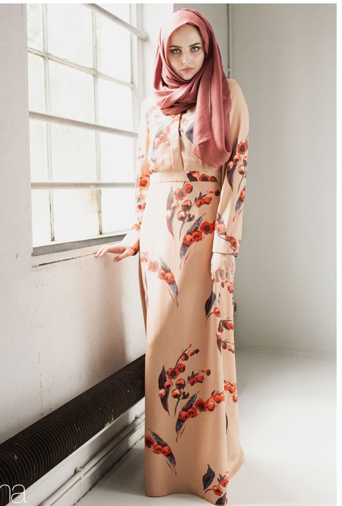 TOP 5 Model Long Dress Modern Bermotif Wanita Muslimah 
