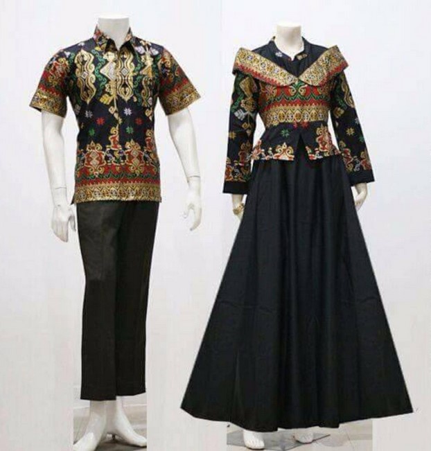 Model Baju Batik Kombinasi Bahan Polos